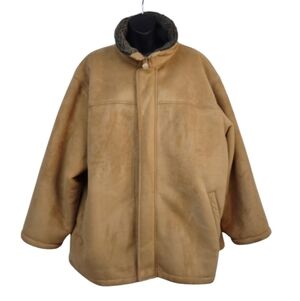 Rainforest Men's Brown Faux Suede Sherpa Lined coat Jacket Size XXL